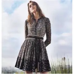 Maje The Rayana eyelet dress 紺色 ワンピース 38