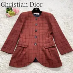 Christian Dior ウール ノーカラー テーラードジャケット M