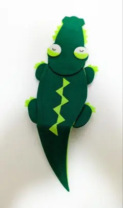 昭和レトロ　ワニ形フェルト　ペンケース