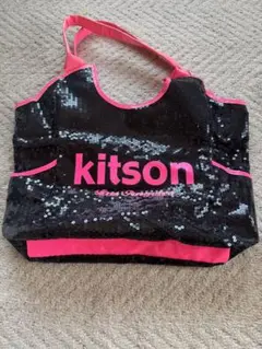 kitson スパンコール エコバッグ 黒/ピンク
