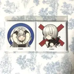トワツガイ　スタンプイラスト　缶マグネット　双子