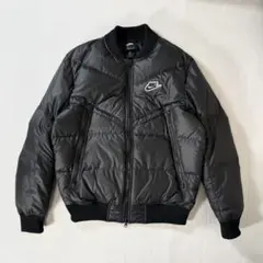 美品 NIKE ナイキ ダウンジャケット ブラック ラバー ロゴ L