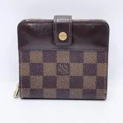 ルイヴィトン ダミエ エベヌ コンパクトジップ ラウンドファスナー 二つ折り財布