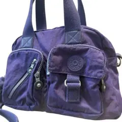 美品✨　キプリング　ショルダーバック　ハンドバック　2way パープル　ナイロン