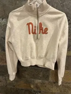 Nike ベージュ ハーフジップ トレーナー M