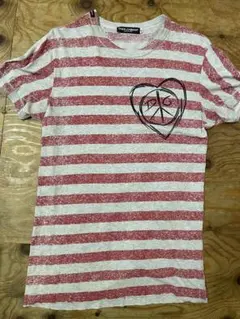 DOLCE & GABBANA 赤白ストライプ Tシャツ 46