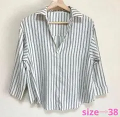 OFUON シャツ　レディース　ブラウス　ストライプ