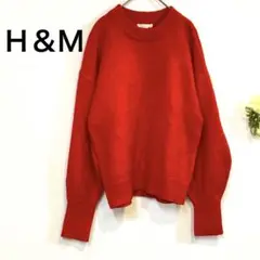H&M【M】リラックスフィット レッドセーター 赤系