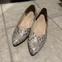 SILVIE スネークスキン風 フラットシューズ 24.5cm