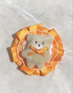 くまのまんまるヘアクリップ オレンジ