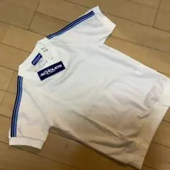 SCHOLETE ホワイト Tシャツ 青ストライプタグ付sh新品