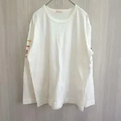 A.O. トップス カットソー ロングTシャツ 長袖 綿100 ホワイト フリー