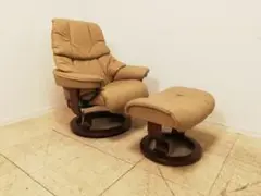 モデルルーム展示品 EKORNES ストレスレスチェア レザー オットマン付き