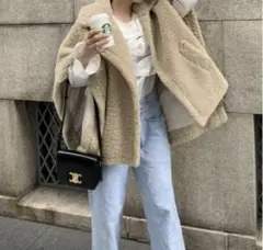 極美品✨アナナ anana ボア テディベア ケープ ポンチョ