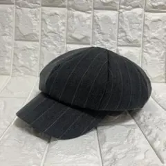 SALE！美品ダークグレー ストライプ キャスケット