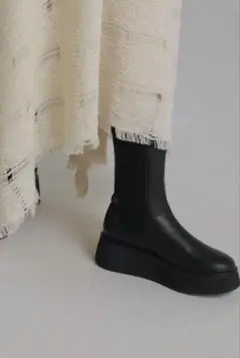 Louren ブラック サイドゴアブーツ 厚底