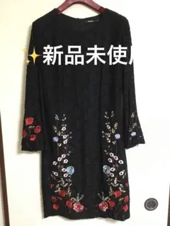✨新品・未使用✨お花の刺繍が綺麗な総レースワンピース