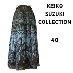 KEIKO SUZUKI COLLECTION 総柄フレアロングスカート