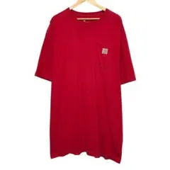 CARHARTT カーハート　半袖Tシャツ　ポケT ワッペンロゴ　レッド　XL