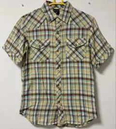Columbia チェック柄 半袖シャツ Sサイズ