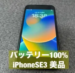 【バッテリー100%】iPhoneSE3 256GB 第三世代 SIMフリー