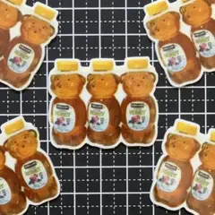 再販 !!【プラ板】くまさん3匹はちみつ