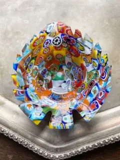 ムラーノガラス　イタリア　ミルフィオリ　小皿　MURANOシール付き【未使用品】 Yahoo!オークション - 【MURANO】ITALY ムラノ 金彩