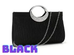 【ブラック】パーティーバッグ クラッチ 2way ドレス　結婚式　パーティー