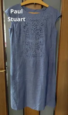 Paul Stuartレディースレース刺繍入りノースリーブワンピース6『中古品』