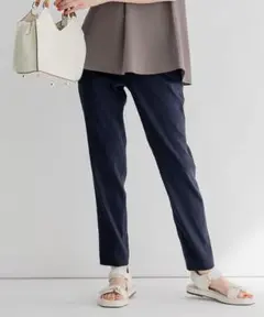 23区 S【洗える】リネンレーヨンストレッチ テーパード パンツ 32