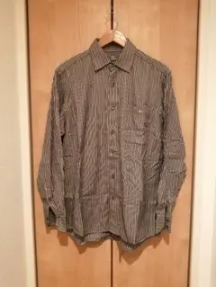 LACOSTEラコステ 長袖ストライプシャツ ダークグレー系　40