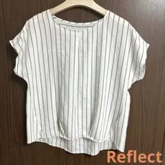美品 Reflect リフレクト トップス プルオーバー ブラウス ストライプ