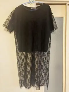 COQULE ブラック レース 半袖トップス