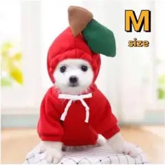 りんご Mサイズ 犬服 着ぐるみ 小型犬 パーカー トレーナー 防寒 フード