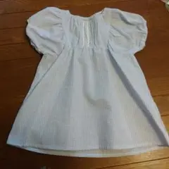 ワンピース 　ストライプ　水色　90