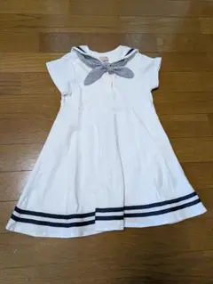 「petit main セーラー襟ワンピース 100cm」