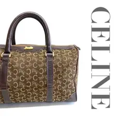 OLD CELINE ミニボストンバッグ Cマカダム柄 キャンバス 0349