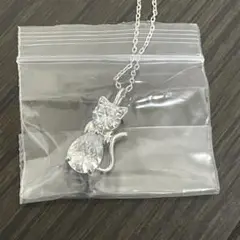 【新品】キュービックジルコニア ネコ ネックレス