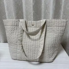 MUMU & Co. しまむら キルティングトートバッグ 淡薄橙