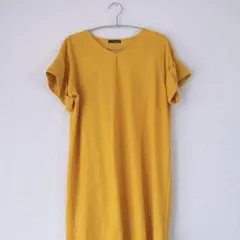 【美品】Vネック◆半袖◆サイドスリット◆ワンピース◆M