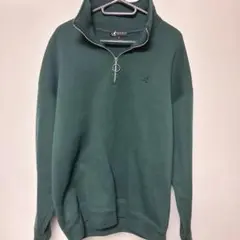 KANGOL ハーフジップセーター L ダークグリーン