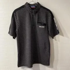 SPALDING ストライプ ジッパー付き　半袖Tシャツ