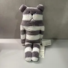 新品　クラフトホリック　ぬいぐるみ　くま　ボーダーグレー