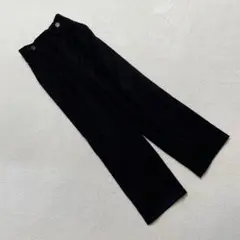 Re:EDIT ワイドパンツ ブラック ハイウエストロングシンプルM