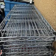 スチール棚6枚約35x90プラスチックの止め付き