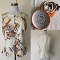 ■確実正規品■HERMES(エルメス)シルクベストu0026プリーツスカーフセット