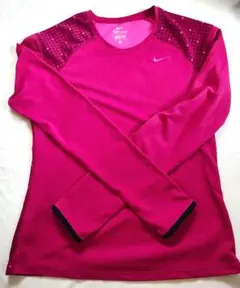 美品◆ナイキ　ドライフィット　長袖Tシャツ　パープルトップス L
