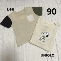 Lee UNIQLO Tシャツ 2枚セット 90 スヌーピー