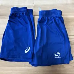 サッカー　ショートパンツ　140 青
