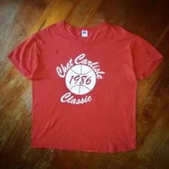 80s アメリカ大学 バスケ カレッジTee ヴィンテージ 赤 レッド USA